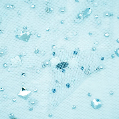 Brilliance Beaded with Rhinestone Stretch Mesh Fabric | Blue Moon Fabrics